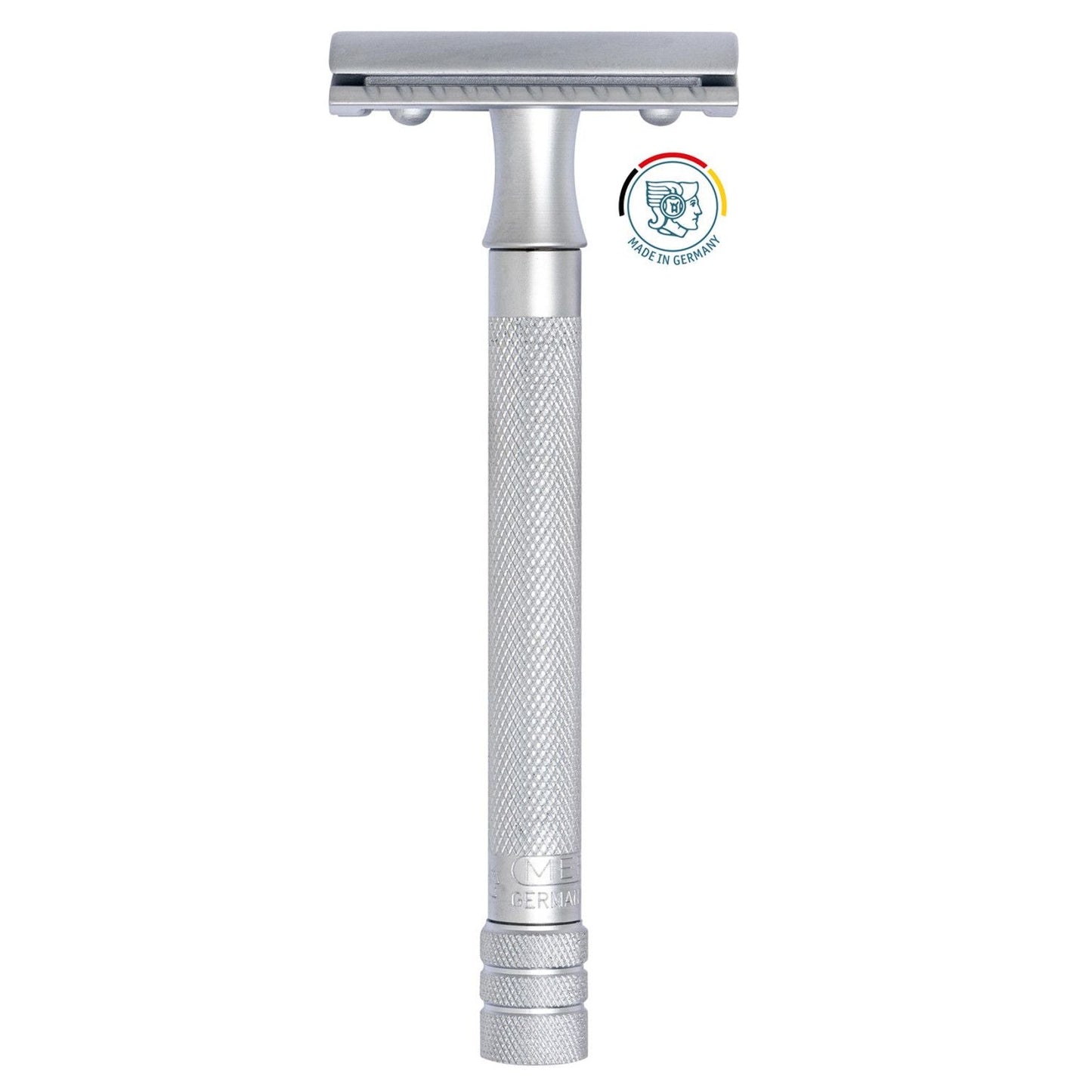 Merkur 22C matte finish HD long handle safety razor with double-edge blade for a close, comfortable shave.