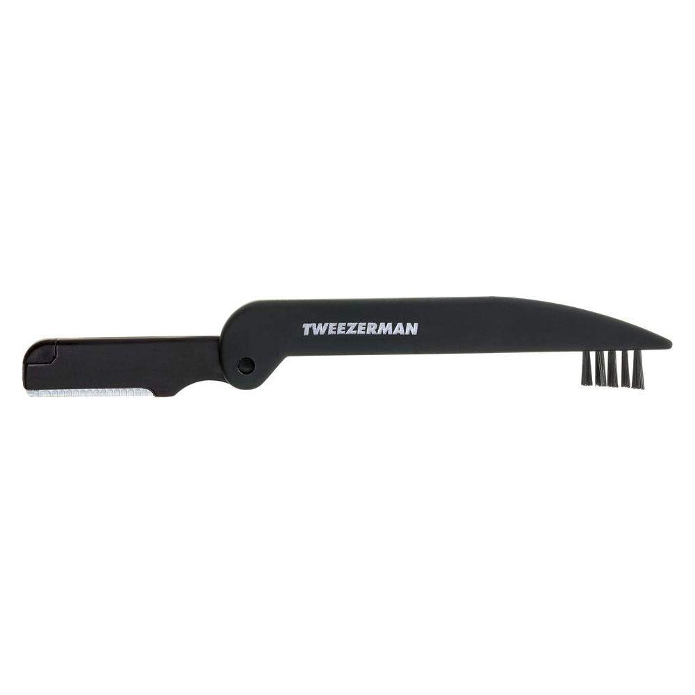 Tweezerman Precision Folding Razor Model No. 1600-R with stainless steel blade and folding handle for precise grooming.