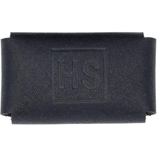 Black leather Henson Razor Head Cover by Pasteur Pharmacy, designed to protect and stylishly store razor heads.