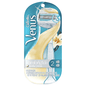 Gillette Venus Comfort Glide Vanilla Crème Razor with 2 cartridges, featuring a sleek handle and smooth shaving blades.