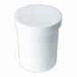 Set of 12 plastic ointment jars with molded white caps, 0.5 oz refillable storage containers by Pasteur Pharmacy.