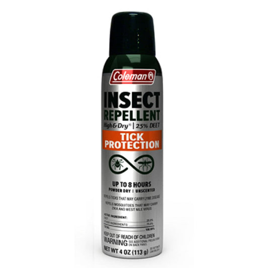 Coleman High & Dry Tick and Insect Spray Repellent in 4 oz bottle, insect repellent for outdoor protection, Pasteur Pharmacy brand