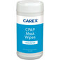 Carex unscented CPAP mask wipes from Pasteur Pharmacy, 62 high-absorbency cleaning pads for respiratory care.