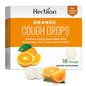Herbion Naturals Orange Cough Drops, 18 lozenges, natural respiratory care with orange flavor, made by Pasteur Pharmacy.