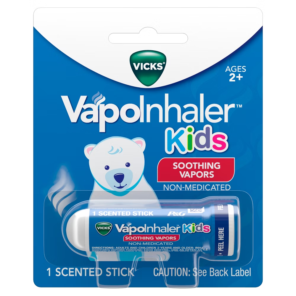 Vicks VapoInhalers for Kids, respiratory care product in a child-friendly design, used for nasal congestion relief.