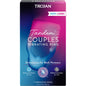 Trojan Vibrations Tandem Couples Vibrating Ring, personal massager, black silicone ring designed for intimate pleasure.