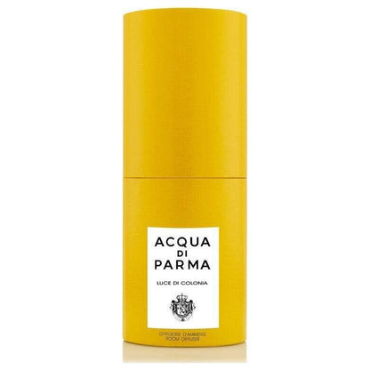 Acqua Di Parma Luce Di Colonia room diffuser in a 180ml bottle, elegant design with floral and citrus scent elements.