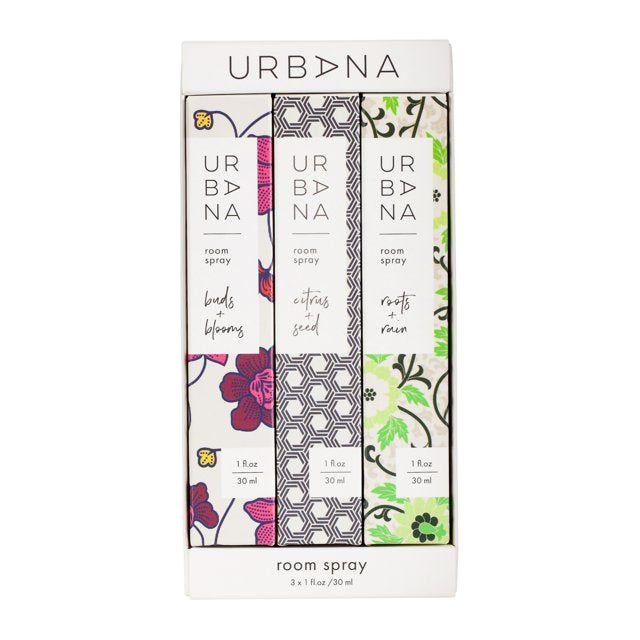 Urbana Room Sprays Home Collection set of three 30ml bottles by Pasteur Pharmacy, featuring fresh and floral scents for home.
