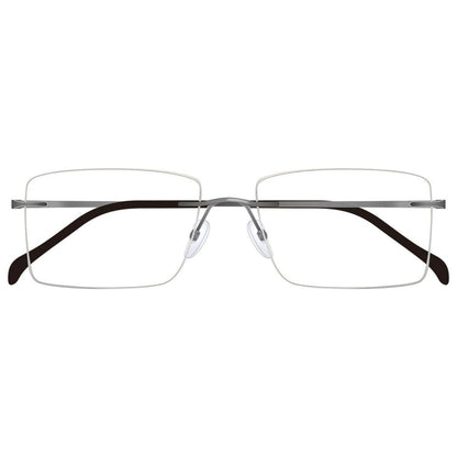 Black TiRak Rx eyeglasses with sleek frame and clear lenses, designed for comfortable vision correction.