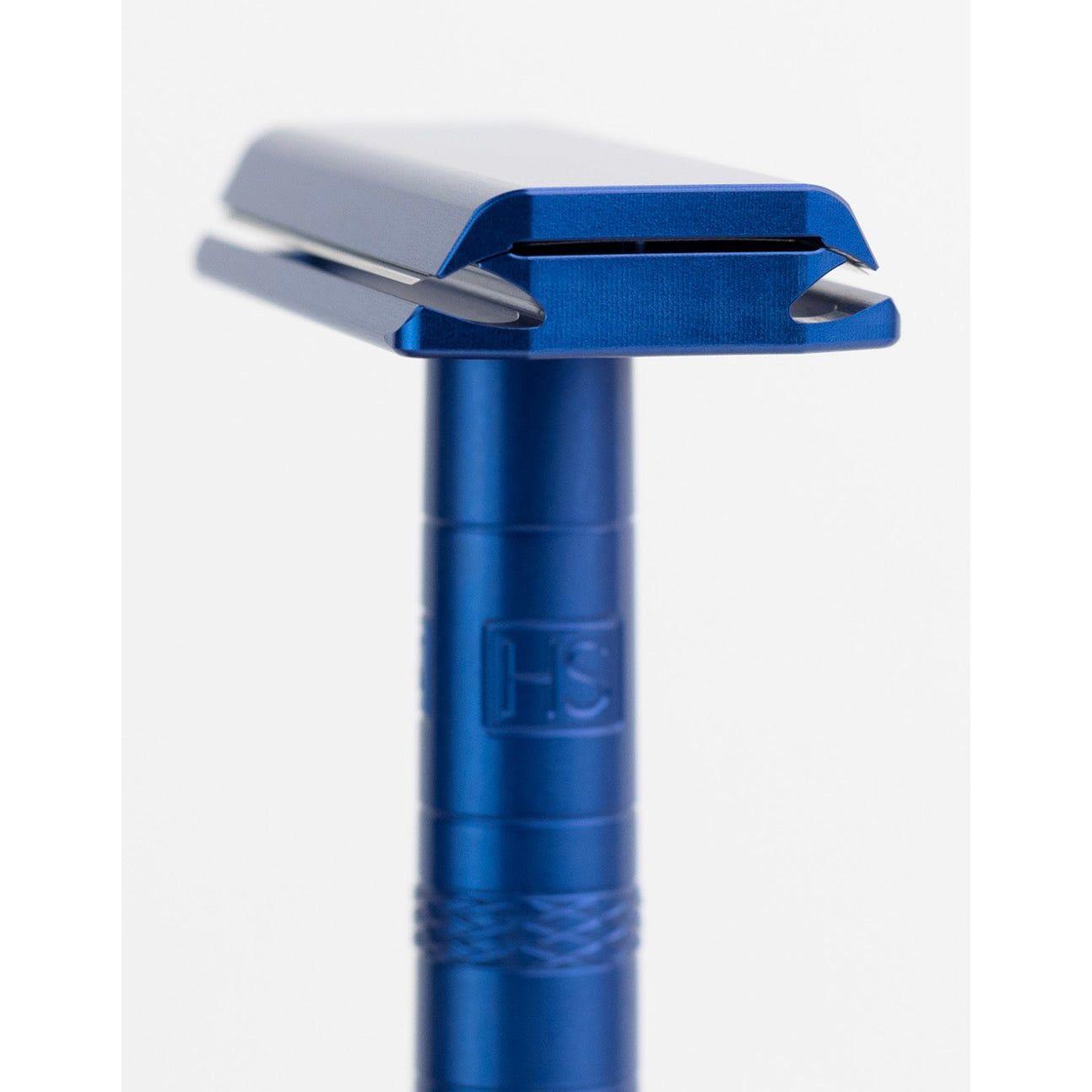 Henson Shaving AL13-V2 medium safety razor with aircraft aluminum handle, designed for a smooth shave