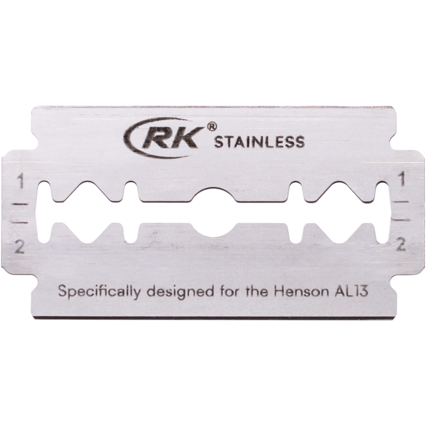 Henson Shaving AL13-V2 medium safety razor with aircraft aluminum handle, designed for a smooth, close shave.