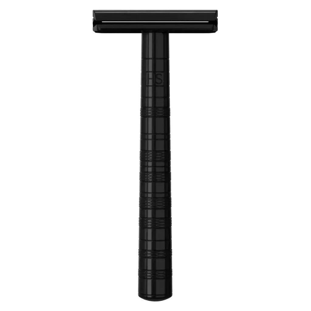 Henson Shaving AL13-V2 medium safety razor with aircraft aluminum handle, designed for a smooth shave and durability.