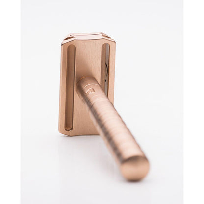 Henson Shaving AL13-V2 medium safety razor with aircraft aluminum handle, designed for precise and comfortable shaving.