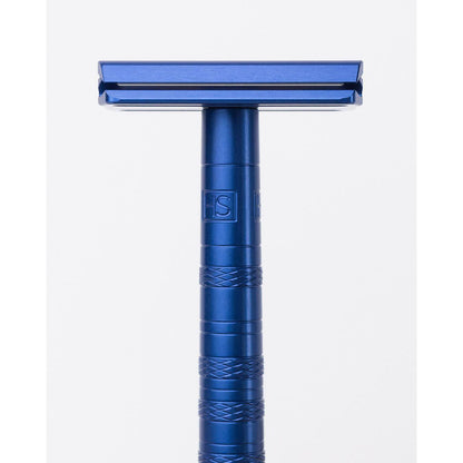 Henson Shaving AL13-V2 mild safety razor with aircraft aluminum handle, designed for a smooth shave.