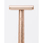 Light gray Henson Shaving AL13-V2 Mild Safety Razor with aircraft aluminum handle, designed for a smooth shave.