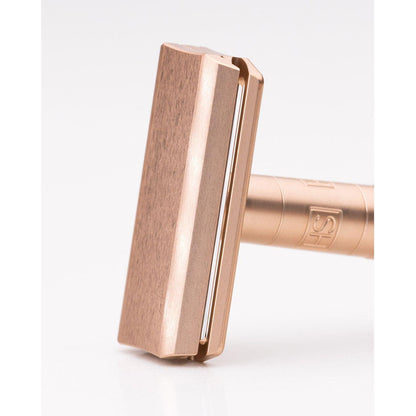 Henson Shaving AL13-V2 mild safety razor with aircraft aluminum handle, designed for smooth, comfortable shaving.