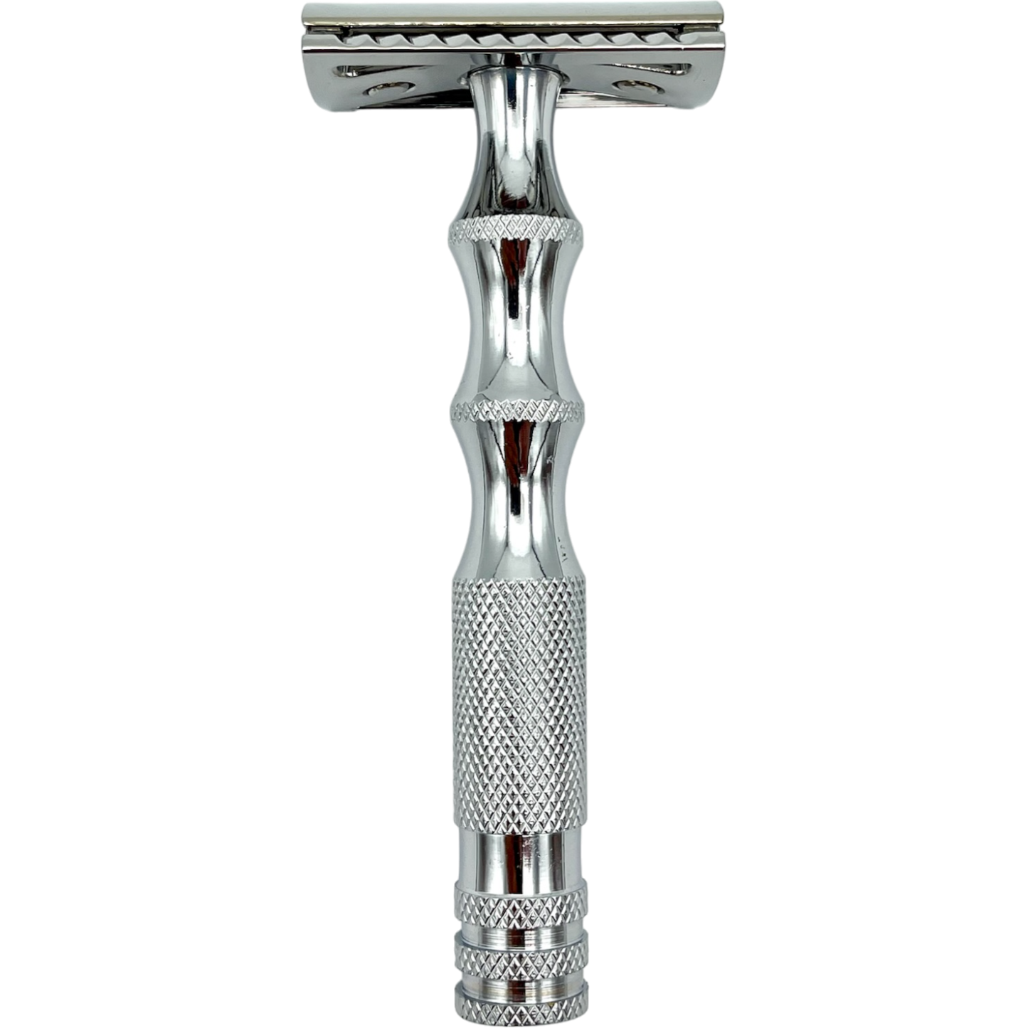 Dural Bronze Stanway safety razor with double edge blade and matching pouch, from Pasteur Pharmacy, showcasing its sturdy design.