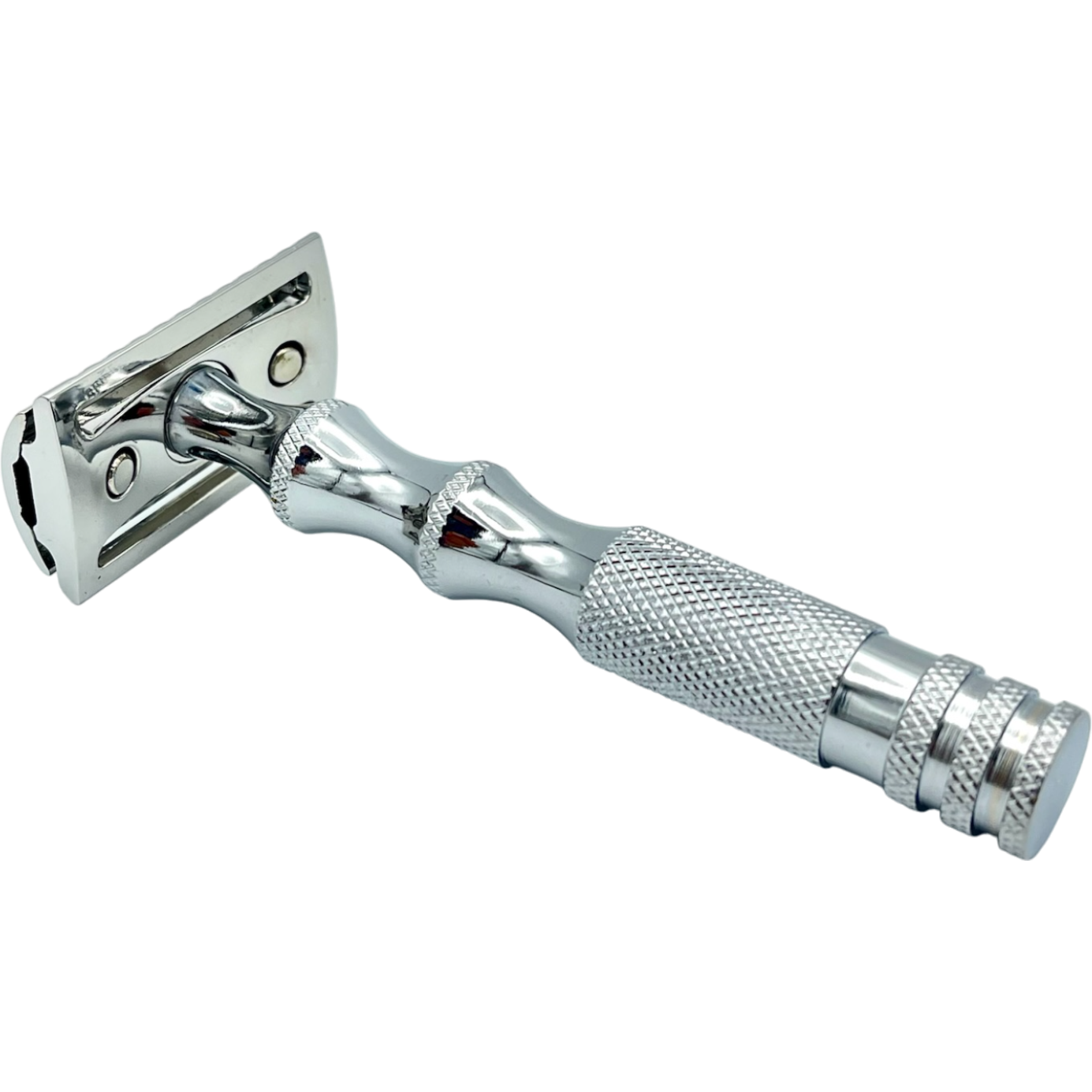 Dural Bronze Stanway double-edge safety razor by Pasteur Pharmacy with black pouch for storage.