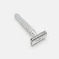 Dural HD Model double edge safety razor with a black handle and safety guard, placed next to a black pouch for storage.
