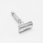 Dural Stounton open comb double edge safety razor by Pasteur Pharmacy with a leather pouch, showcasing the razor’s intricate design and handle.