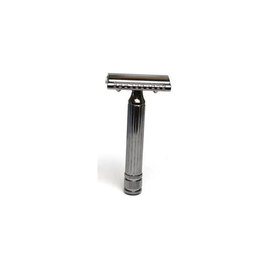 Fatip Classic Metal Black Testina Gentile safety razor with closed comb design, featuring a sleek black finish and sturdy metal construction.
