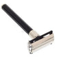 Feather Popular double edge safety razor with stainless steel handle and sleek design for a close, smooth shave.