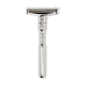 Polished Merkur Futur adjustable safety razor with gift box and blades, featuring a sleek, modern design for a close shave.