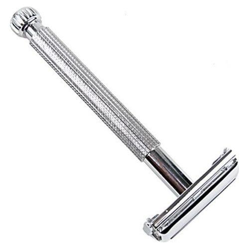 Parker 29L Butterfly Open Double Edge Safety Razor with chrome finish, featuring a butterfly opening mechanism for easy blade replacement.