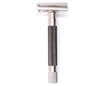 Parker 55SL-GR graphite semi-slant 3-piece safety razor with textured handle and polished head for a close shave
