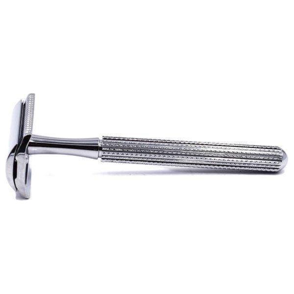 Parker 78R-CH Chrome Safety Razor with a polished chrome finish, featuring a classic safety razor design for precise shaving.