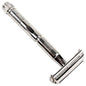 Parker 90R long handle double-edge safety razor with polished chrome finish, showcasing its sturdy handle and classic safety razor design.