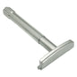 Parker SoloEdge single edge safety razor with a sleek metal handle and safety guard for a close shave.