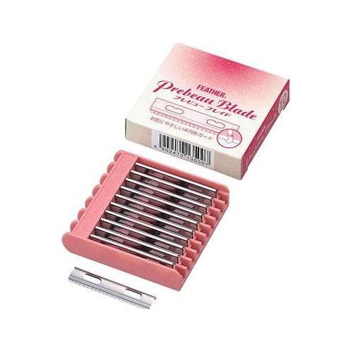 Feather Preview Blade 10 x 5 safety razor haircut cape, semi-circular design, used for professional grooming and haircuts.