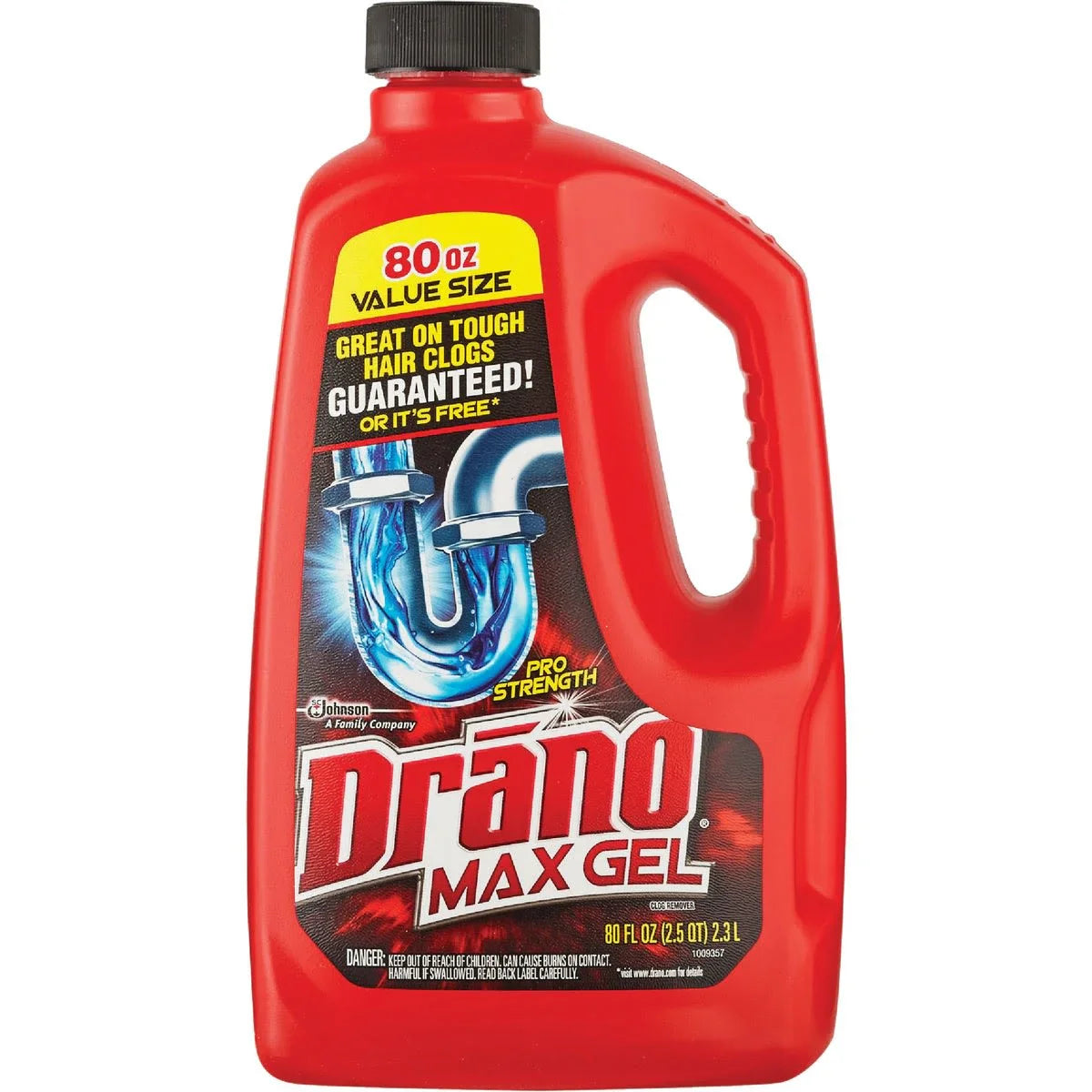 Pasteur Pharmacy Drano Clog Remover Max Gel in 80 Fl Oz bottle, used for clearing kitchen and bathroom drains efficiently.