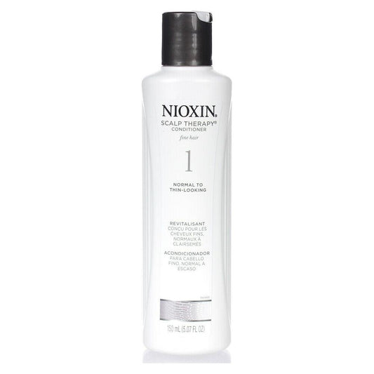 Nioxin System 1 Scalp Therapy Conditioner in 5.07 fl oz bottle, designed for thinning hair and scalp health.