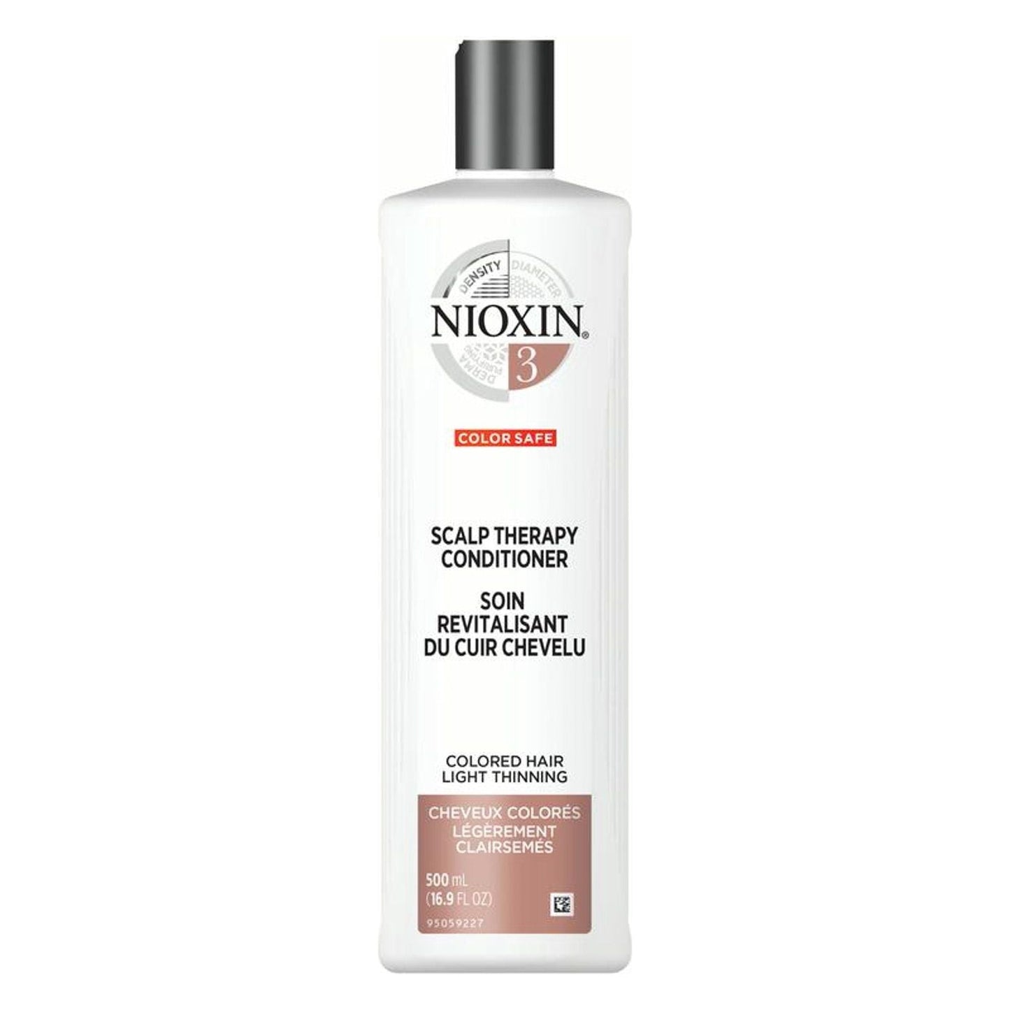 Nioxin System 3 Scalp Therapy Conditioner in 16.9 oz bottle, nourishing scalp and hair for thinning hair care.