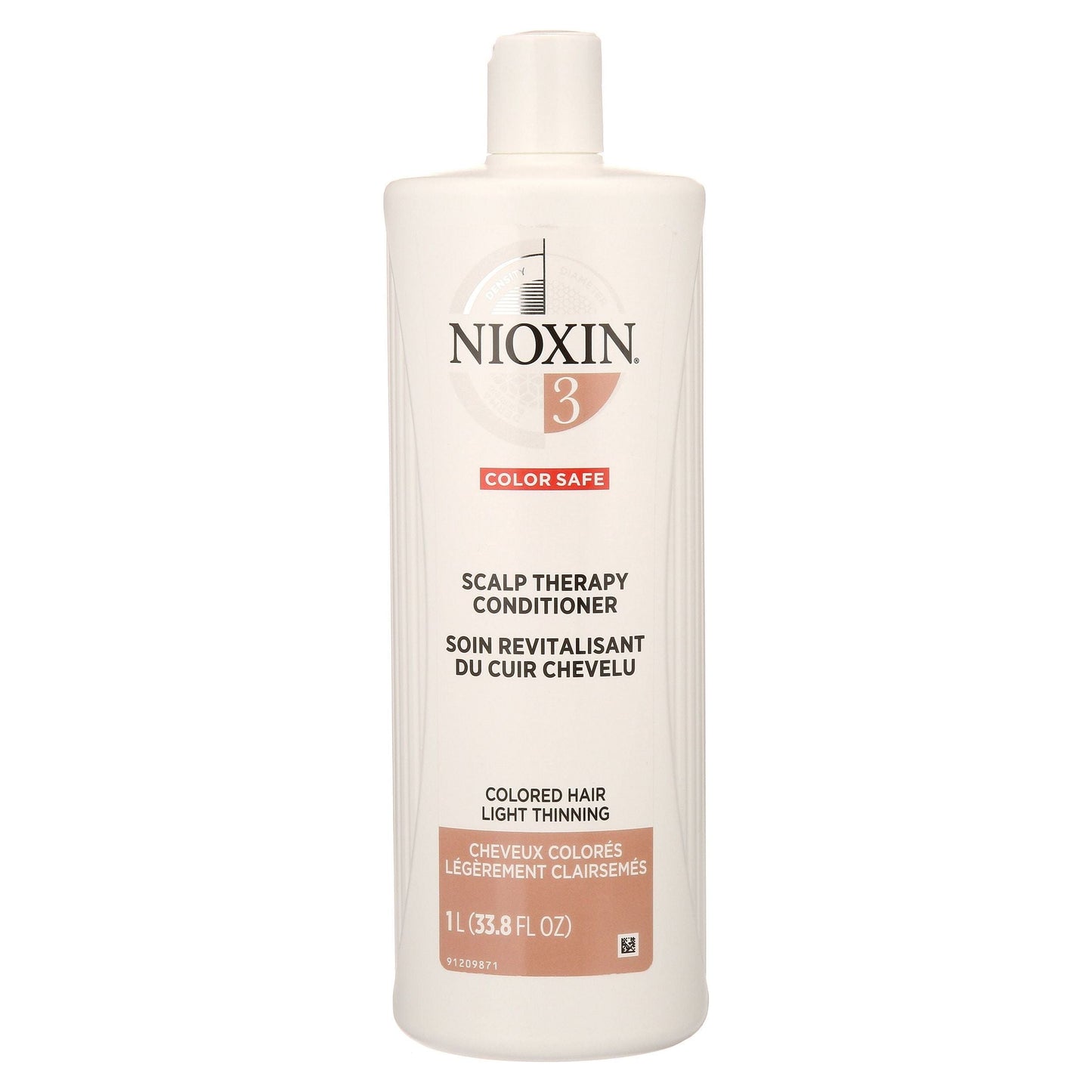 Nioxin System 3 Scalp Therapy Conditioner in 33.8 fl oz bottle, designed to improve scalp health and hair thinning.