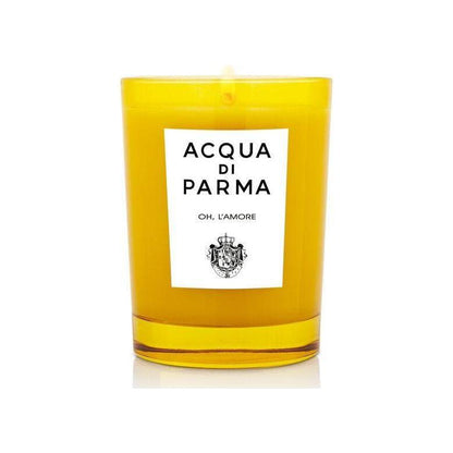Acqua Di Parma Oh, L'Amore scented candle in 200g glass jar with elegant packaging, ideal for creating a luxurious ambiance.