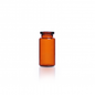 Pack of 100 10 mL amber glass vials for laboratory use, featuring secure caps and clear labeling for scientific experiments.