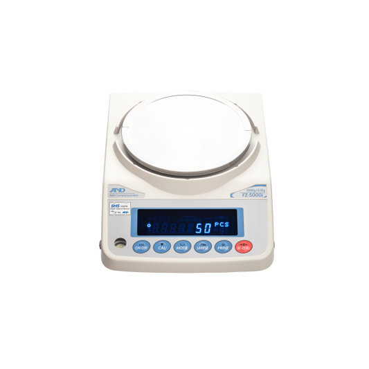 A&D FZ-2000i precision laboratory balance with digital display, weighing up to 2200g with 0.01g accuracy, used in scientific labs.