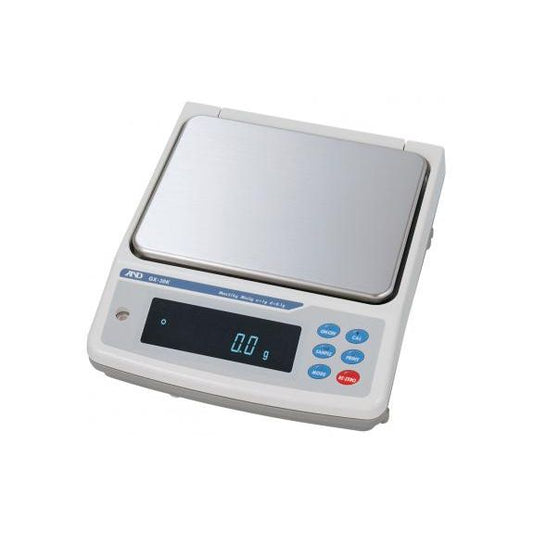 A&D GX-8000 precision laboratory balance weighing up to 8100g with 0.1g accuracy and internal calibration, used in scientific labs.