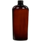 12-pack of 8 oz amber gradient oval PET bottles for science and laboratory use by Pasteur Pharmacy.