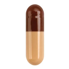 Capsugel Coni-Snap gelatin capsules, size #1, brown and light pink, used for scientific and laboratory applications, 1,000 count.