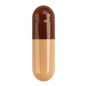 Capsugel Coni-Snap gelatin capsules, size #1, brown and light pink, used for scientific and laboratory applications, 1,000 count.