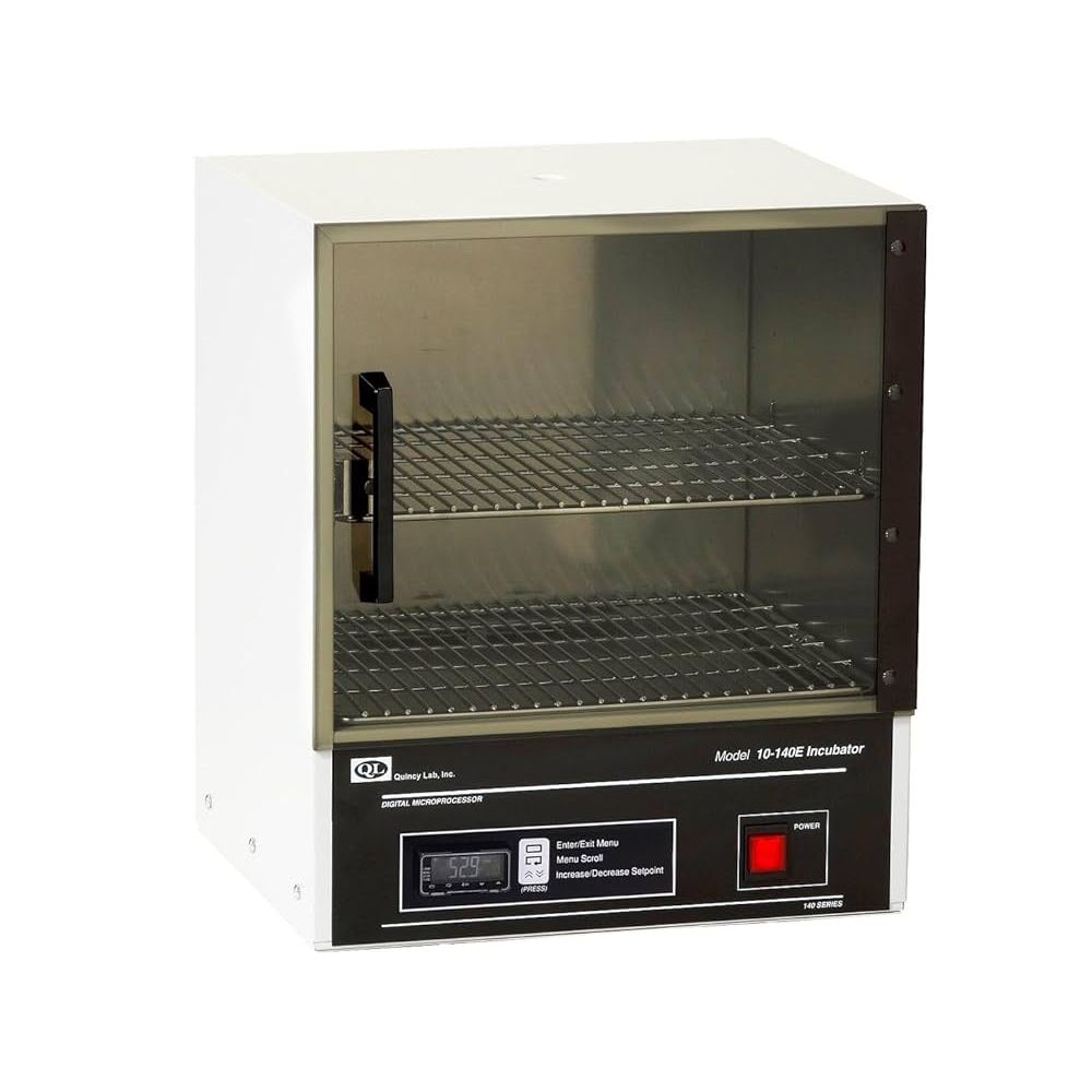 Digital laboratory incubator by Pasteur Pharmacy with acrylic door, 18x16x12 inches, designed for scientific and lab use.