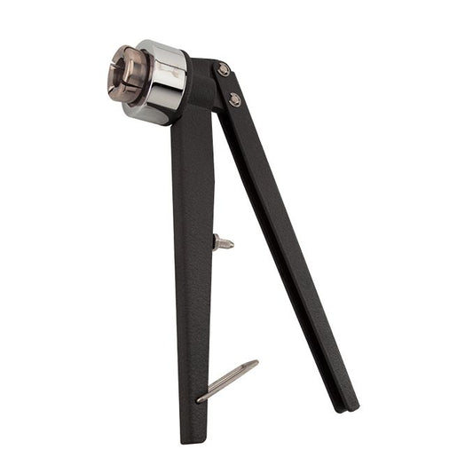 Manual hand-held vial decrimper for 13 mm vials, used in science and laboratory settings by Pasteur Pharmacy.