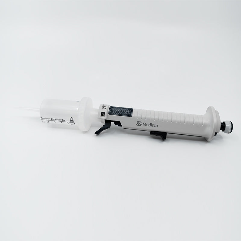 Pasteur Pharmacy MEDISCA Precision Transfer Pipette Dispenser used in laboratory science for accurate liquid transfer.