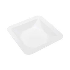 Medium white disposable weigh boat for laboratory use, shown in a 250-pack from Pasteur Pharmacy.