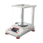 OHAUS Adventurer Precision Balance in a science laboratory, weighing 2200g with 0.1g precision and external calibration.