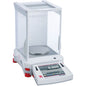 Ohaus Explorer Precision Balance used in science labs, measuring 1100g with 0.001g accuracy, internal calibration for precise weighing